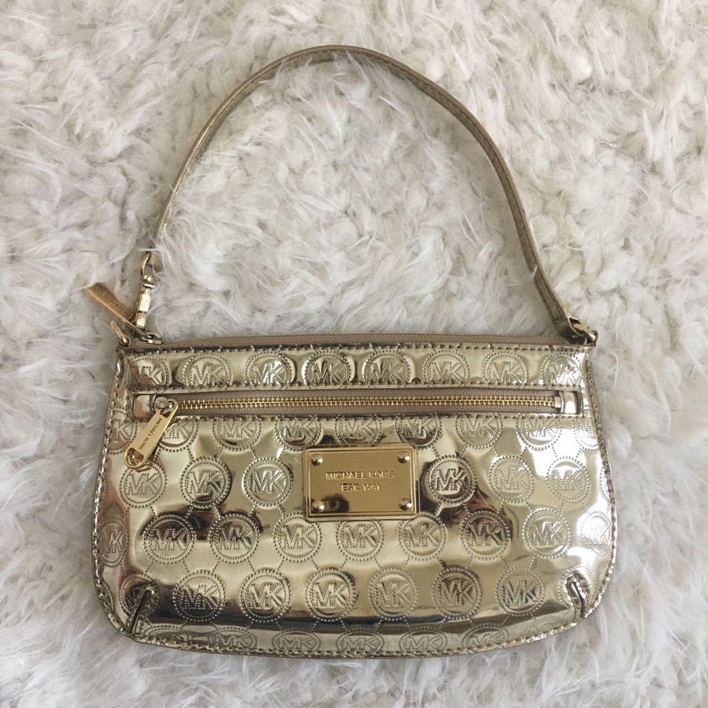 Michael Kors Gold Wristlet wallet bag